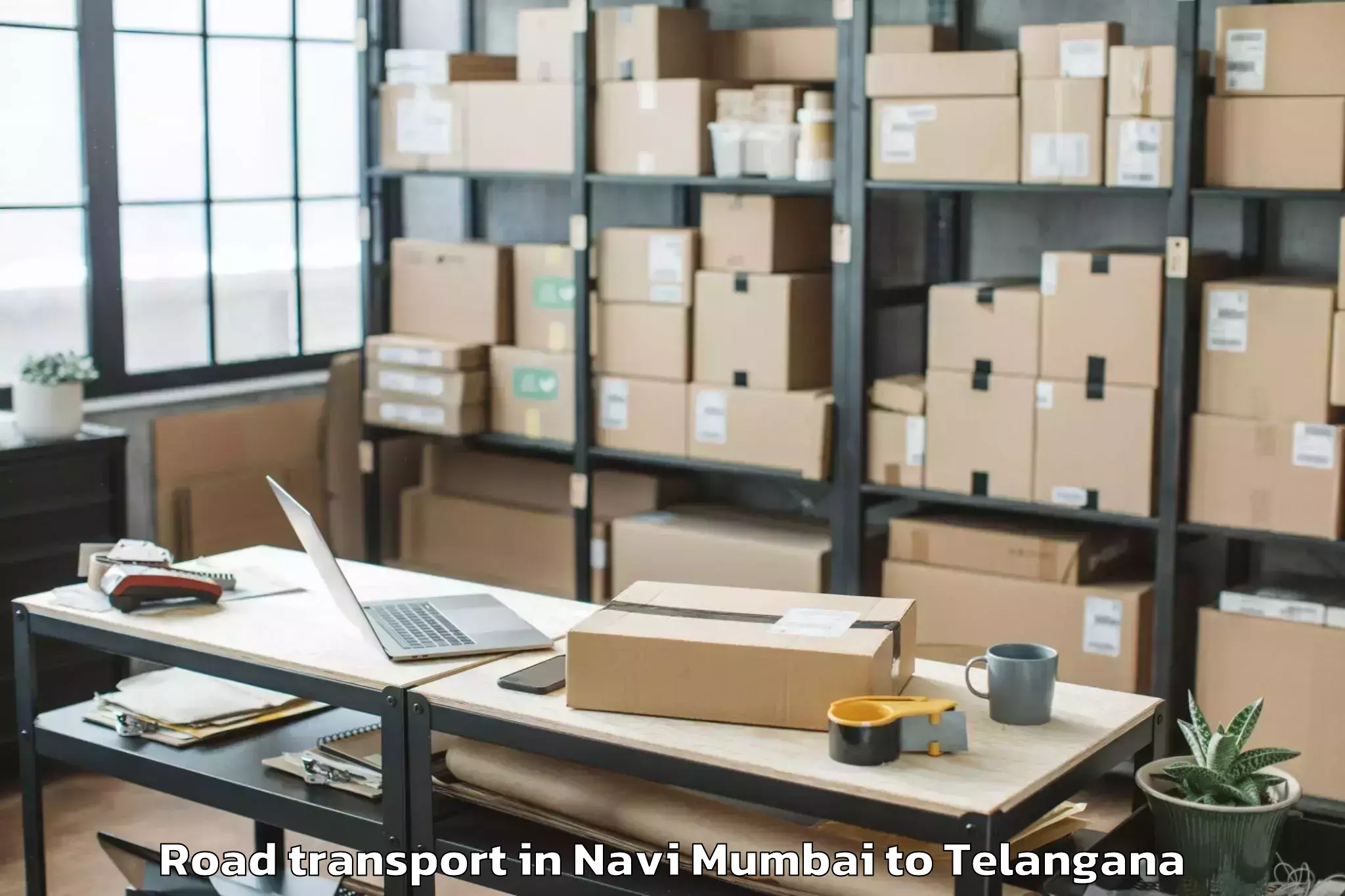 Top Navi Mumbai to Kyathampalle Road Transport Available